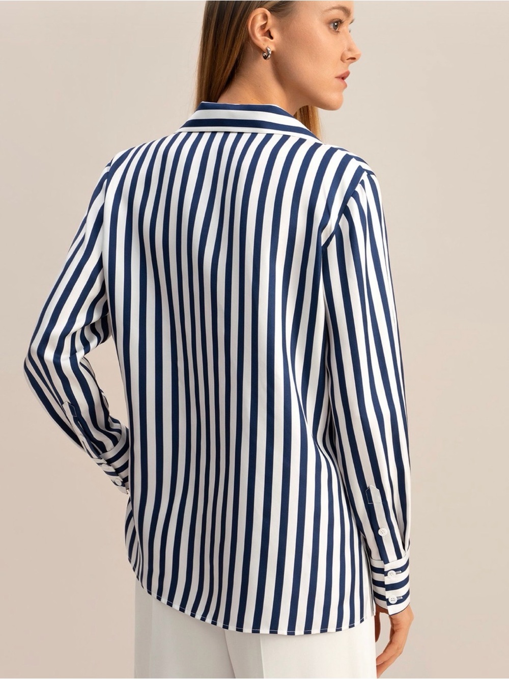 Amalfi Stripe Silk Shirt - Picture 2 of 5